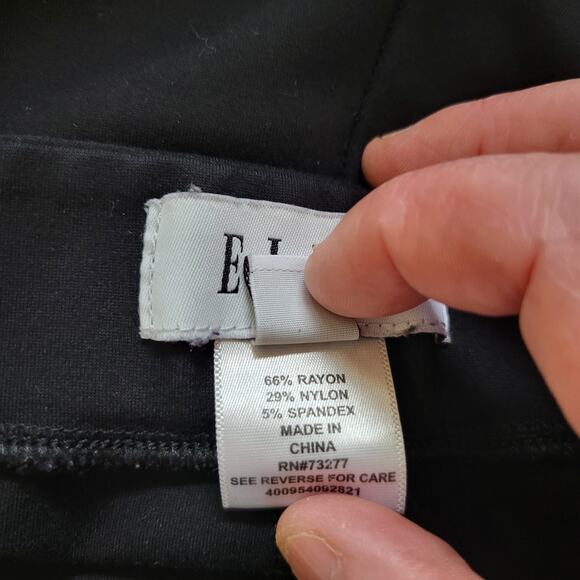 ELLE Black Mid Rise Bootcut Rayon Nylon Active Ponte Pants Women's 8 Stretch - Picture 11 of 11
